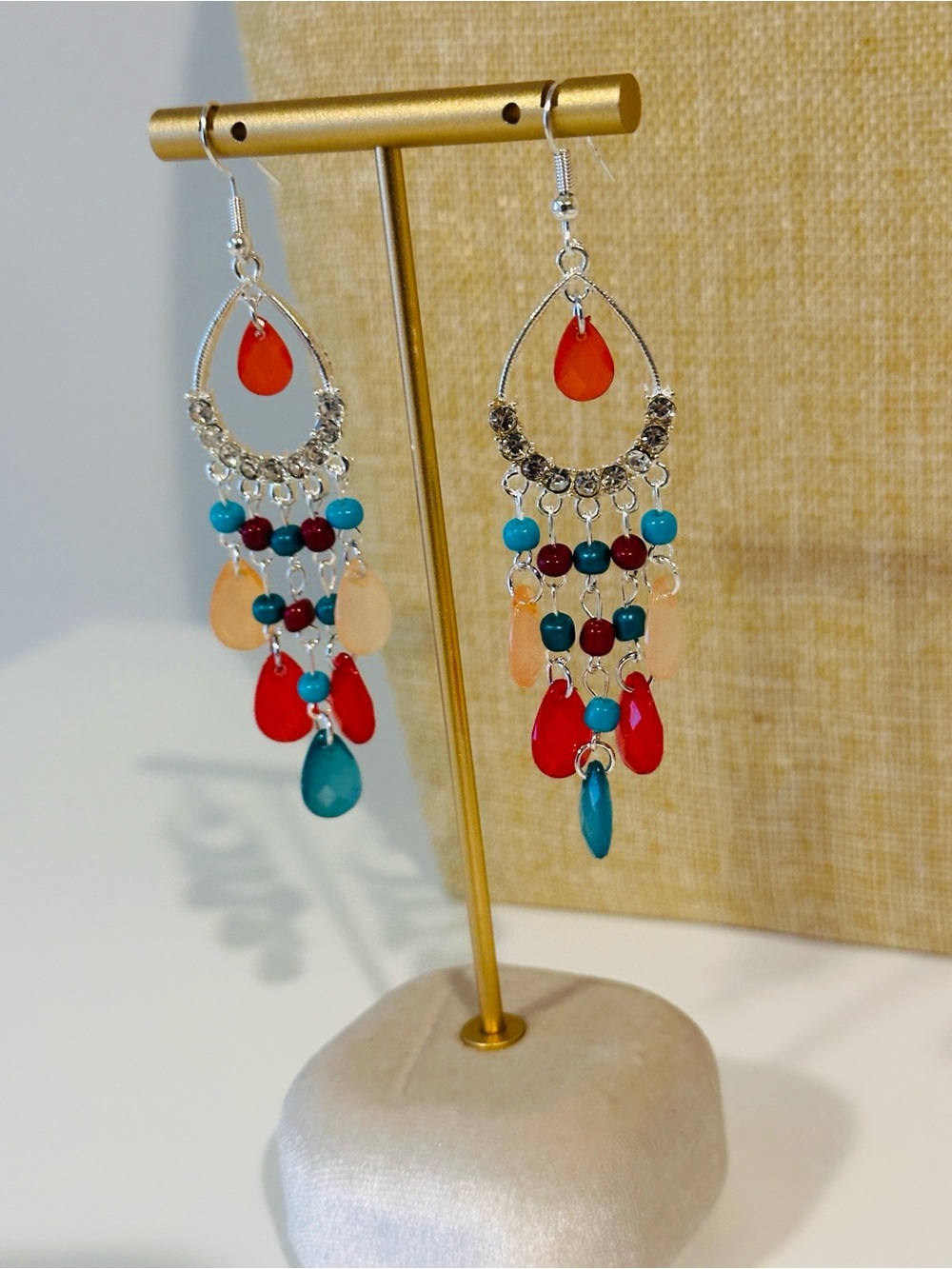 Fashion Jewelry Multicolor Teardrop Chandelier Earrings